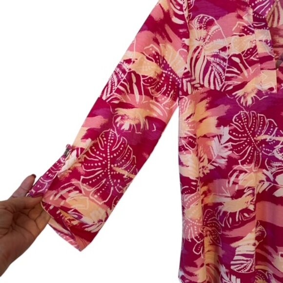 ❤️NWT PERFECT for SUMMER  PINK PRINT TOP  MEDIUM    #G - Picture 3 of 8